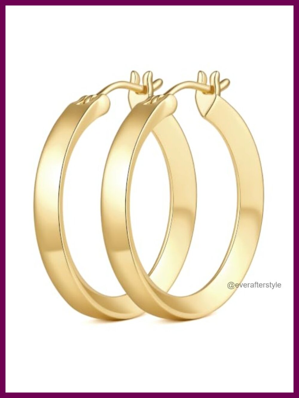 14k Gold Plated Hoop Earrings Women 20mm 25mm